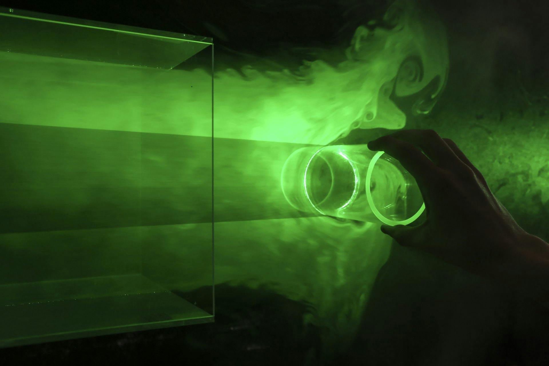 Test en soufflerie sur les effets de turbulence.