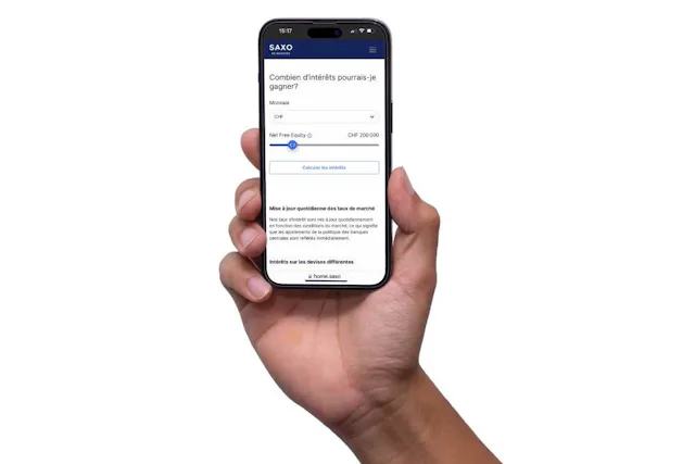 Saxo Bank propose un taux d'intérêt allant jusqu'à 0,98% pour les comptes en francs suisses.