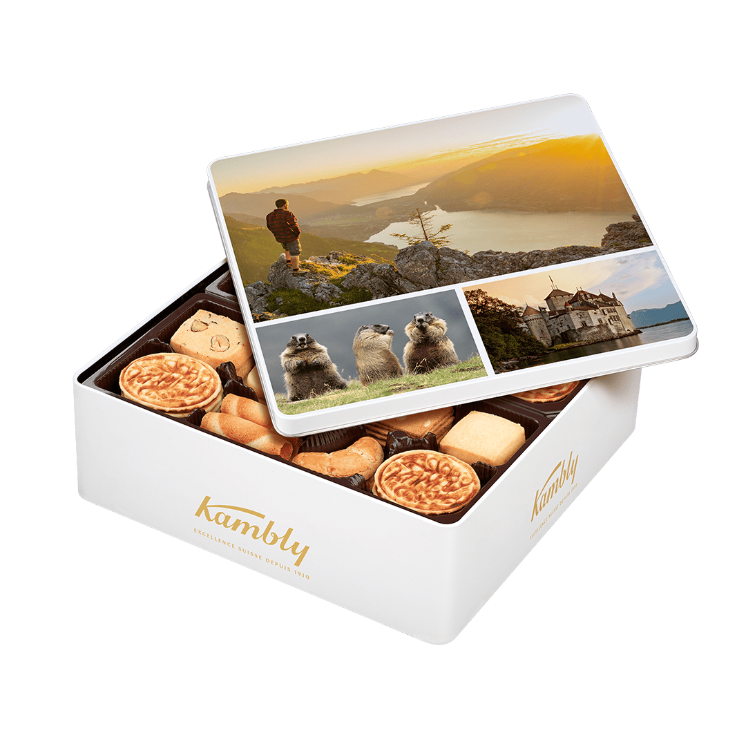 Erstellen Sie Ihre persönliche Kambly-Créa-Dose online.