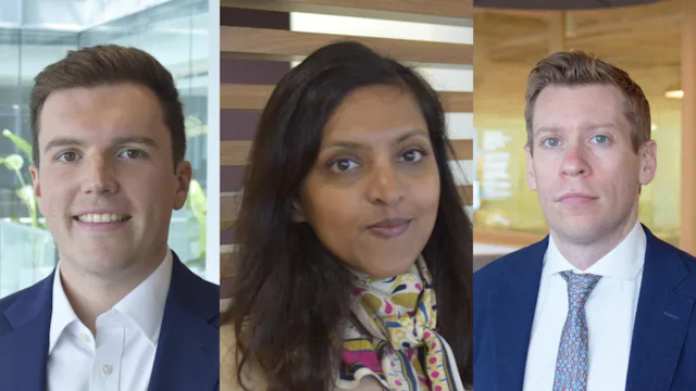 John Mullins, Investment Director; Supriya Menon, Head of Multi Asset Strategy – EMEA;  Alex King, CFA, Investment Strategy Analyst. (v.l.n.r.)