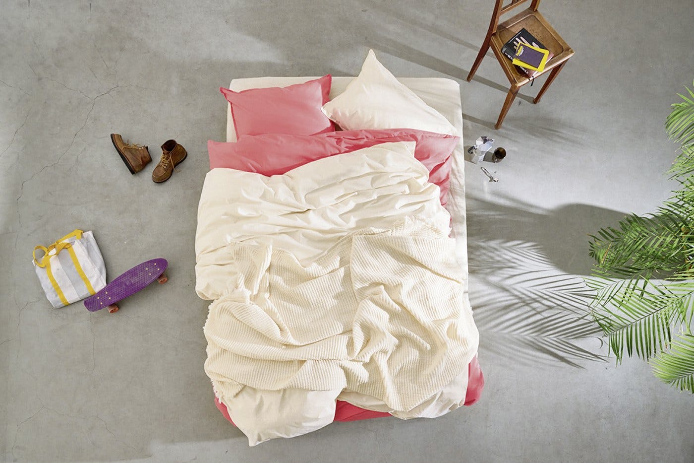 Die ungefärbte Bettwäsche «Louise undyed» von Lavie ist aus bioRe-Baumwolle und nach GOTS-Standard weiterverarbeitet.