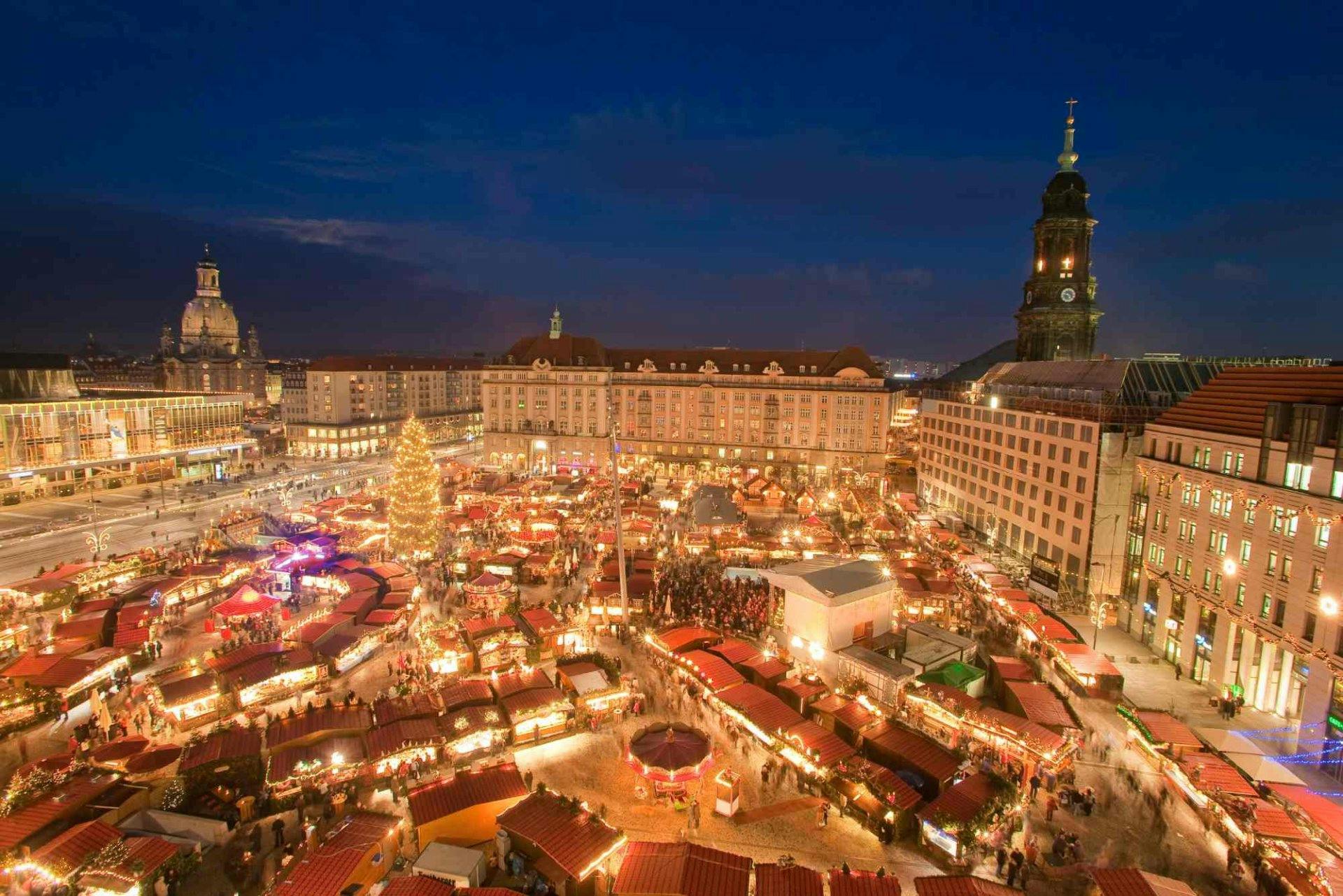 Dresden Striezelmarkt auf dem Altmarkt.