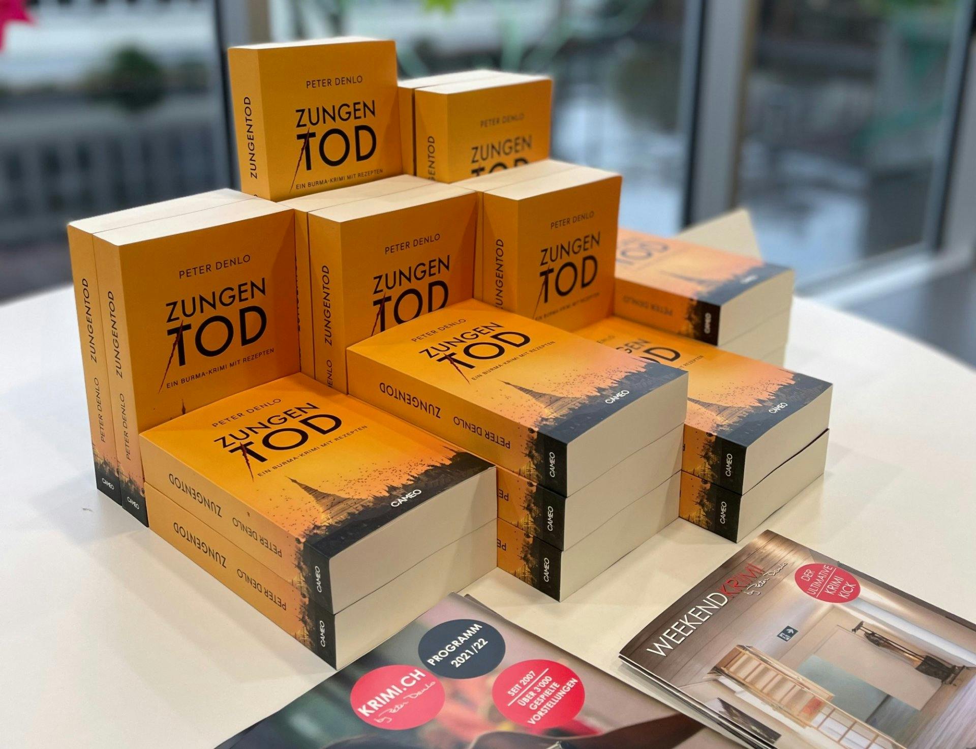 Mit dem Krimi-Besteller «Zungentod» von Peter Denlo kommt der Nervenkitzel nicht zu kurz.