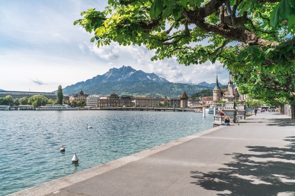 Passeggiata sul lungolago di Lucerna: godetevi il sole, l'aria fresca del lago e il magnifico panorama sulle Alpi. Concedetevi una piccola pausa sulle...