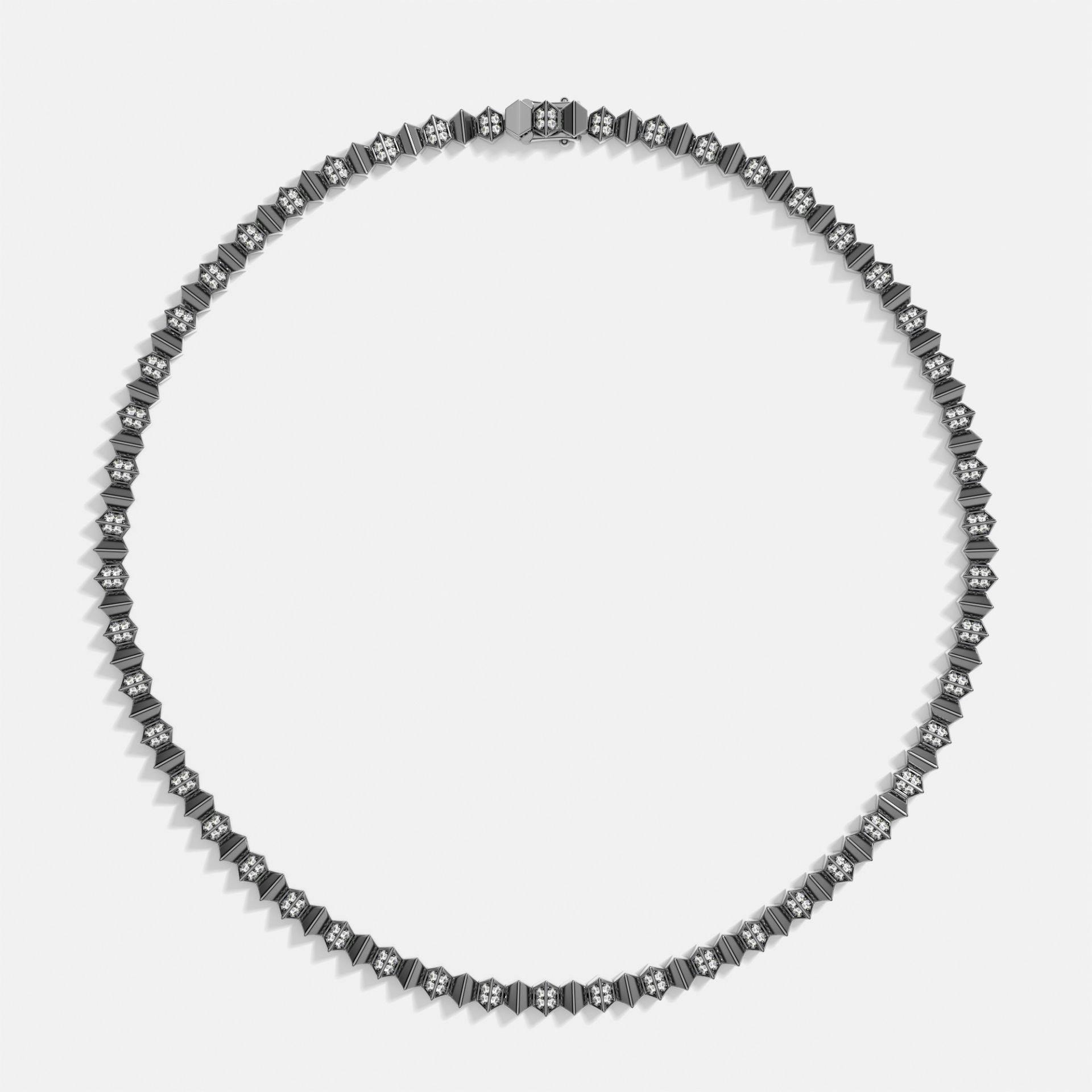 Up-and-Down-Choker, Sterlingsilber, Ruthenium, 330 Franken.