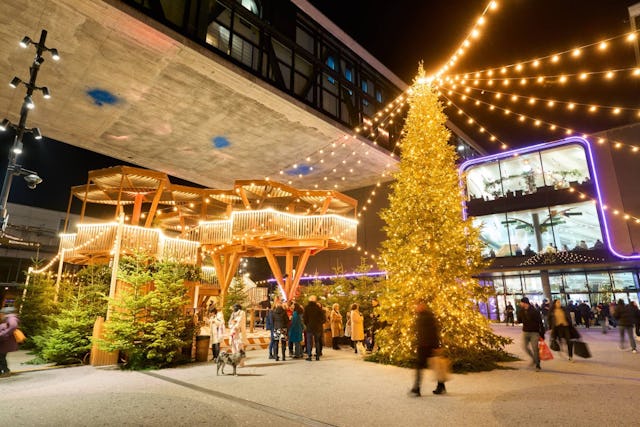 Im dreistöckigen Baumhaus Raclette, Glühwein und Souldfood geniessen.