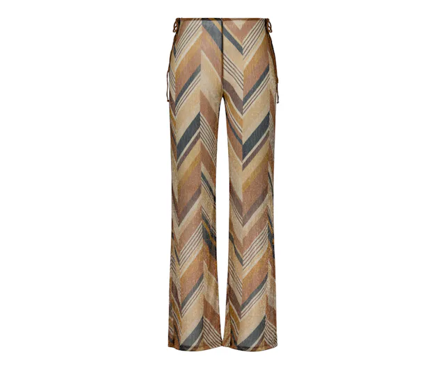 Pantalon casual brun/à petits motifs de