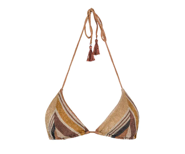 Haut de bikini "Winona" brun/à petits motifs de