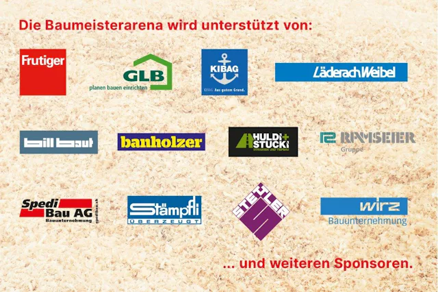 Zwanzig Berner Baufirmen unterstützen die Baumeisterarena als Sponsoren.