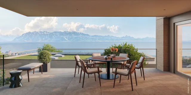 Vue imprenable depuis la terrasse du lot C3