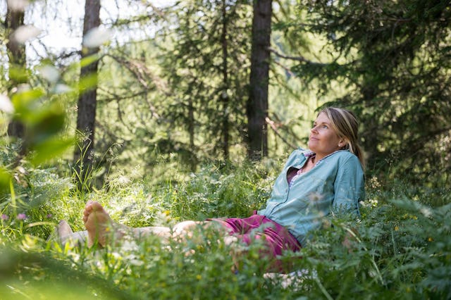 Beim Waldbaden in Algund richtig entspannen.