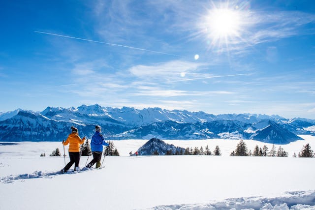 Eine Schneeschuhtour auf der Rigi ist ein einmaliges Erlebnis.